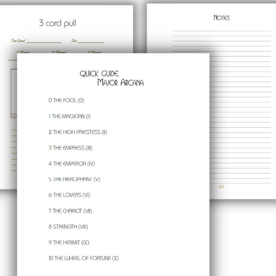 Tarot journal and personal guidebook by gratitude4healing interior
