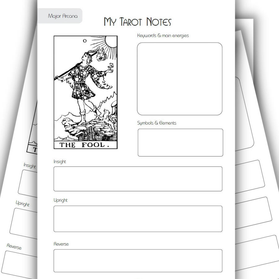 Tarot journal and personal guidebook by gratitude4healing interior