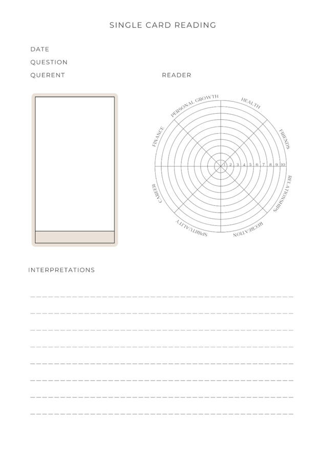 interior tarot journal tracker